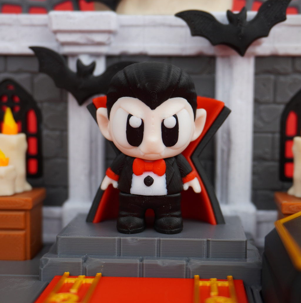 Close-up of the chibi vampire figure in the castle playset