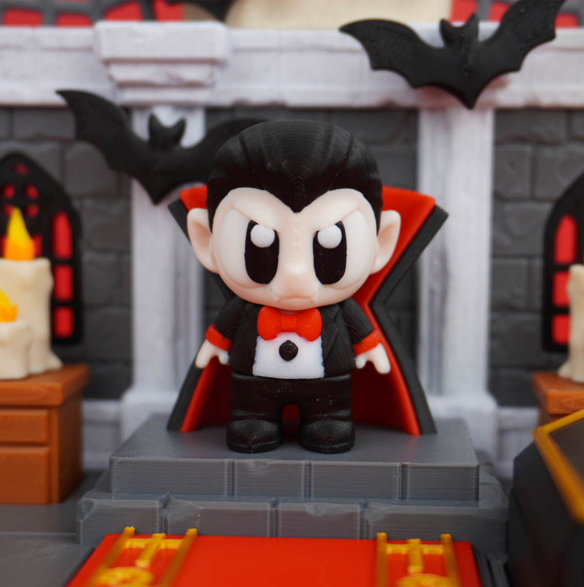 Close-up of the chibi vampire figure in the castle playset