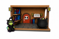 Witch Cottage 3D Printed Pretend Play Set — cottage with cauldron, potion shelves, spell book, lanterns and skull door, with witch figure